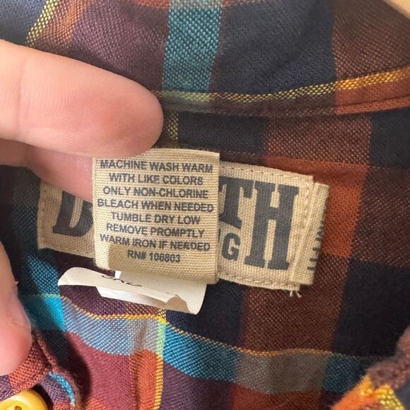 Duluth Trading Co Shirt Mens Medium Slim Fit Button Up Long Sleeve Plaid Pocket - Picture 5 of 11